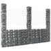 Coș gabion în formă de U cu 3 stâlpi, 260x20x200 cm, fier - WALTI WALTI