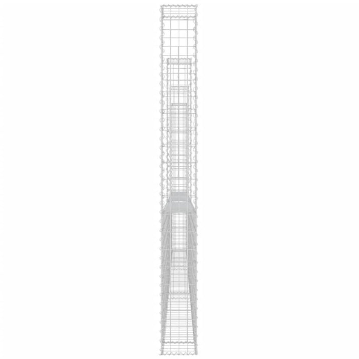 Coș gabion în formă de U cu 4 stâlpi, 380x20x200 cm, fier - WALTI WALTI