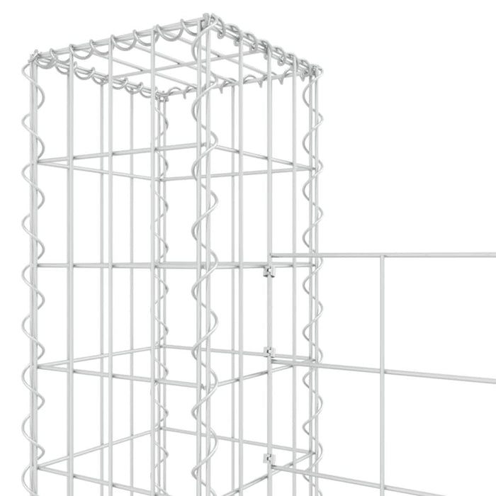 Coș gabion în formă de U cu 4 stâlpi, 380x20x200 cm, fier - WALTI WALTI