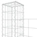 Coș gabion în formă de U cu 4 stâlpi, 380x20x200 cm, fier - WALTI WALTI