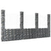Coș gabion în formă de U cu 4 stâlpi, 380x20x200 cm, fier - WALTI WALTI