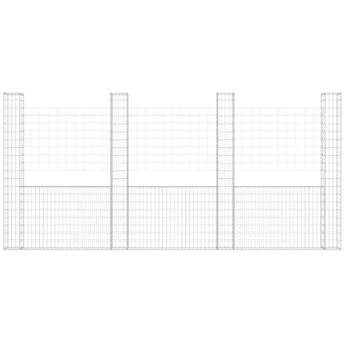 Coș de gabion în formă de U cu 5 stâlpi, 500x20x200 cm, fier - WALTI WALTI