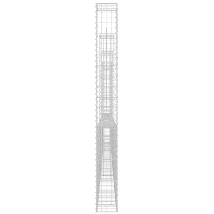 Coș gabion în formă de U cu 6 stâlpi, 620x20x200 cm, fier - WALTI WALTI