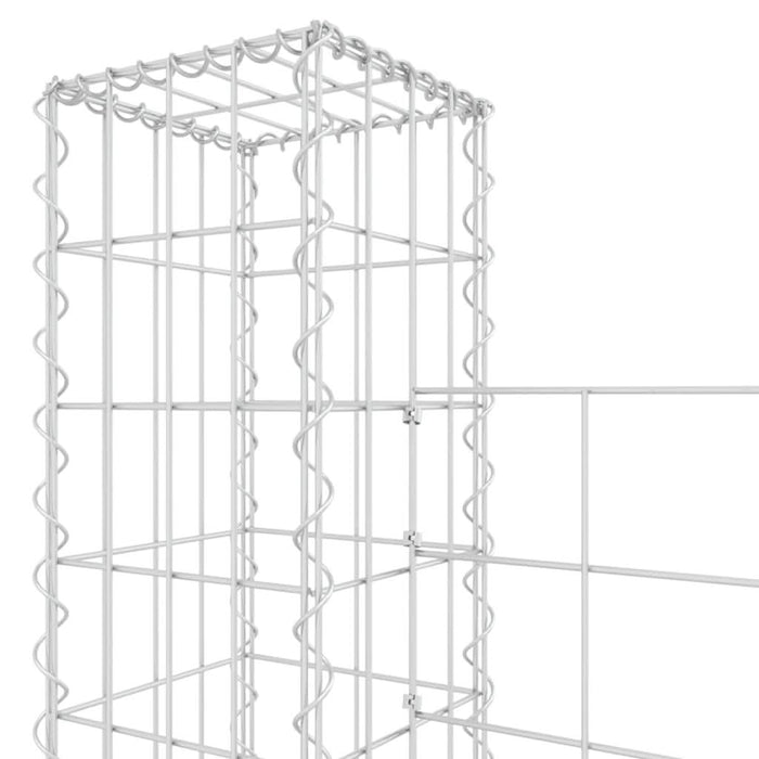 Coș gabion în formă de U cu 6 stâlpi, 620x20x200 cm, fier - WALTI WALTI