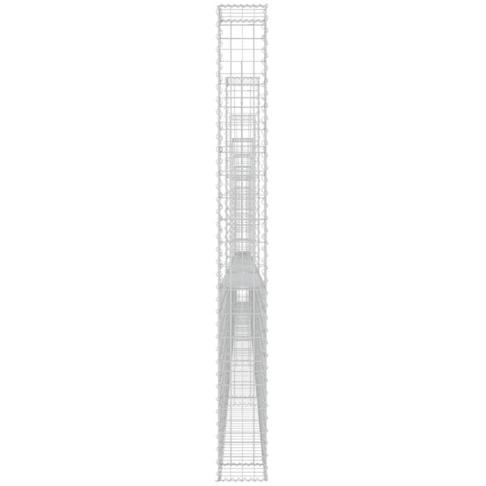 Coș de gabion în formă de U cu 7 stâlpi, 740x20x200 cm, fier - WALTI WALTI