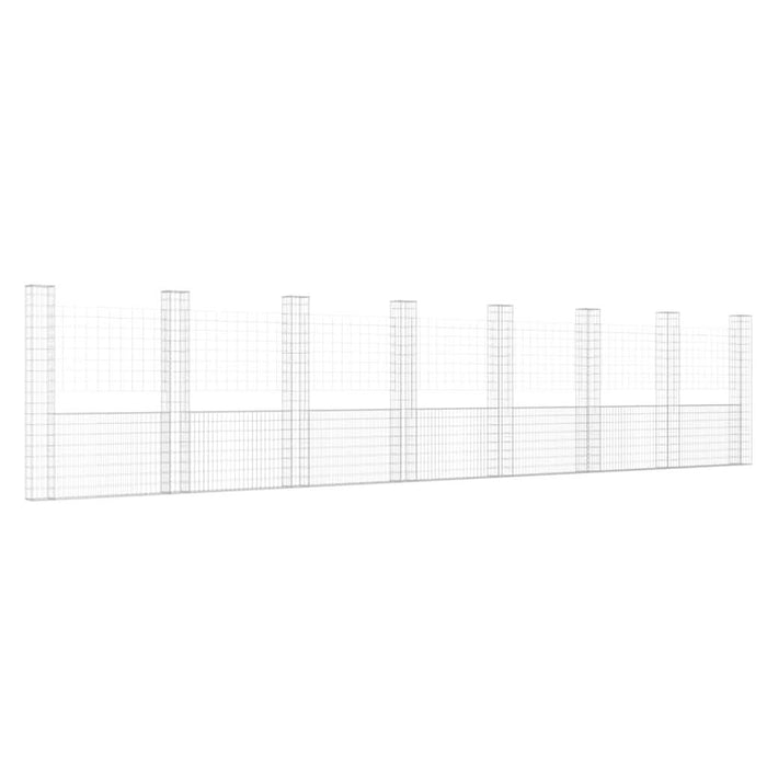 Coș gabion în formă de U cu 8 stâlpi, 860x20x200 cm, fier - WALTI WALTI