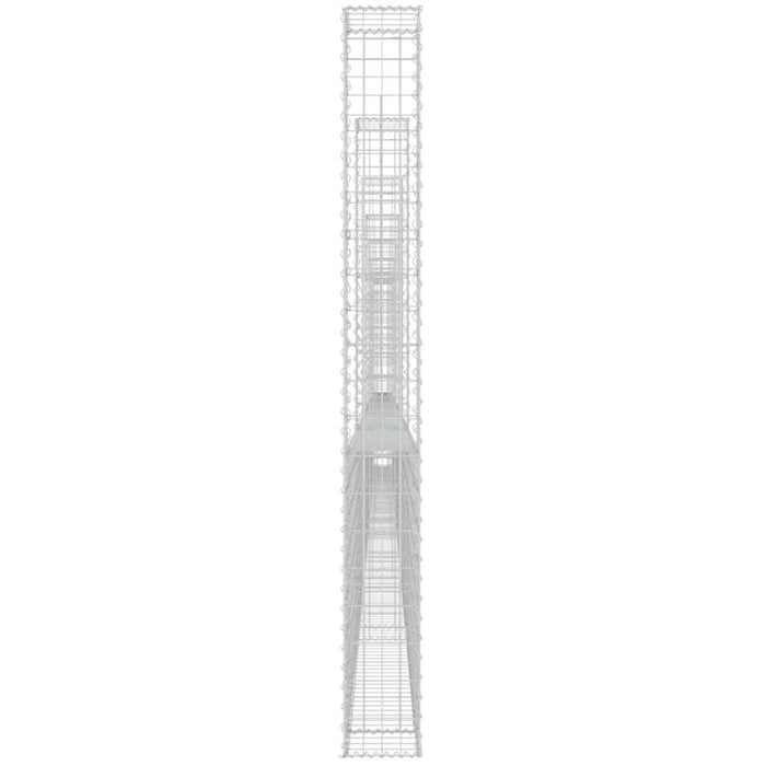 Coș gabion în formă de U cu 8 stâlpi, 860x20x200 cm, fier - WALTI WALTI
