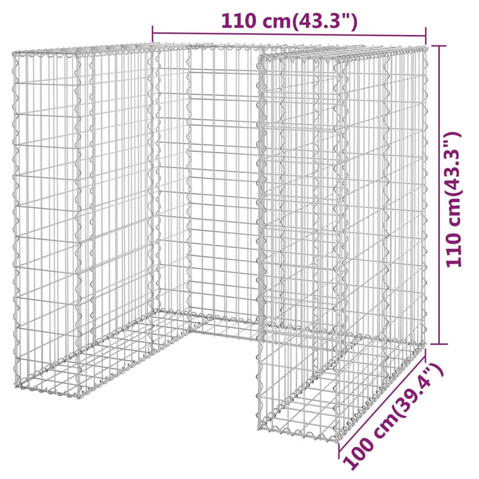 Perete gabion pentru pubelă, 110x100x110 cm, oțel galvanizat - WALTI WALTI