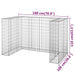 Perete gabion pentru pubele, 180x100x110 cm, oțel galvanizat - WALTI WALTI