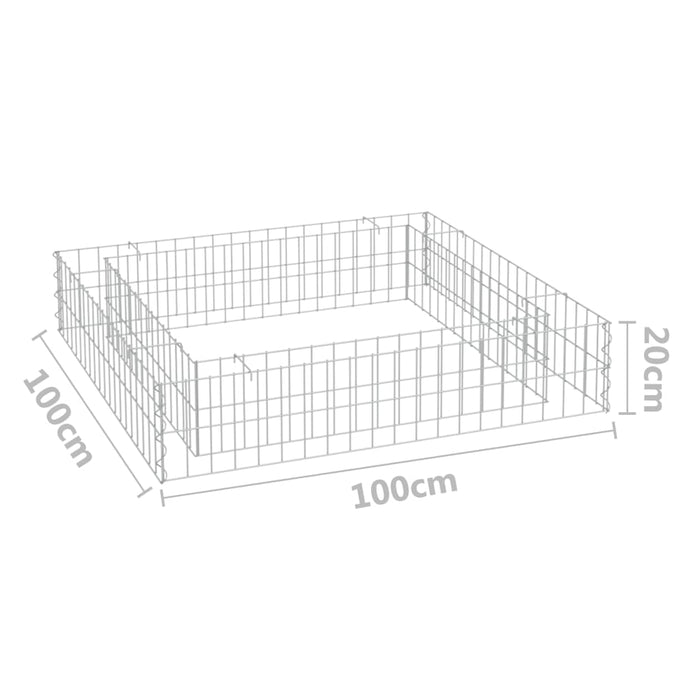 Strat înălțat de gabion, 100x100x20 cm, oțel galvanizat - WALTI WALTI