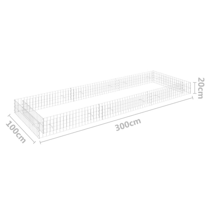 Strat înălțat de gabion, 300x100x20 cm, oțel galvanizat - WALTI WALTI