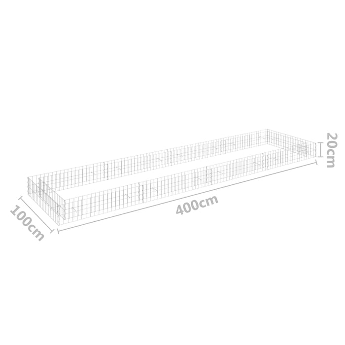 Strat înălțat de gabion, 400x100x20 cm, oțel galvanizat - WALTI WALTI