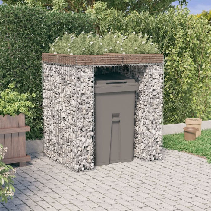 Perete gabion pentru pubela gunoi 110x91x120 cm fier galvanizat - WALTI WALTI