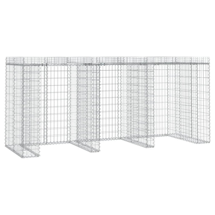Perete gabion pentru pubela gunoi 270x91x120 cm fier galvanizat - WALTI WALTI