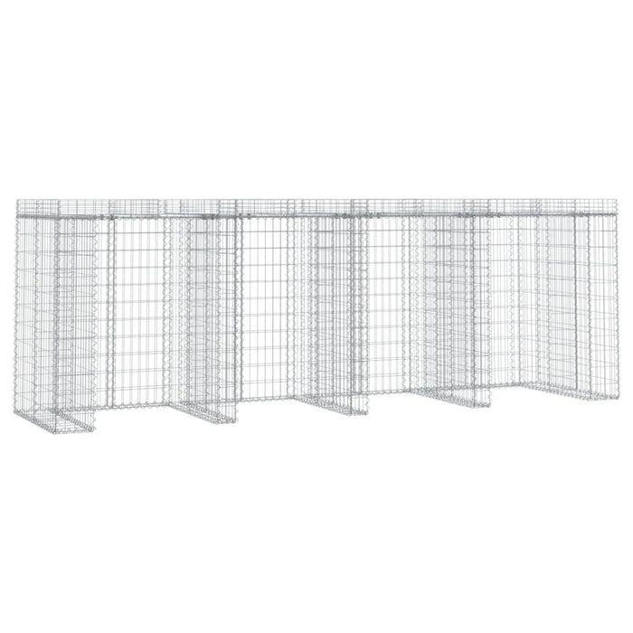 Perete gabion pentru pubela gunoi 350x91x120 cm fier galvanizat - WALTI WALTI