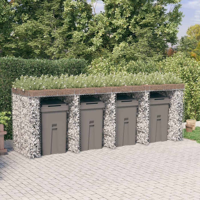 Perete gabion pentru pubela gunoi 350x91x120 cm fier galvanizat - WALTI WALTI