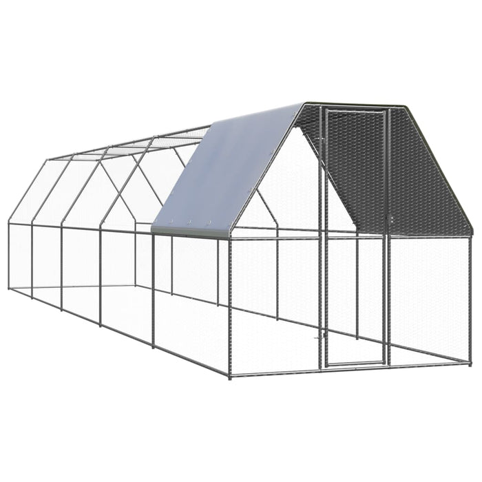 Coteț de exterior pentru păsări, 2x10x2 m, oțel zincat - WALTI WALTI