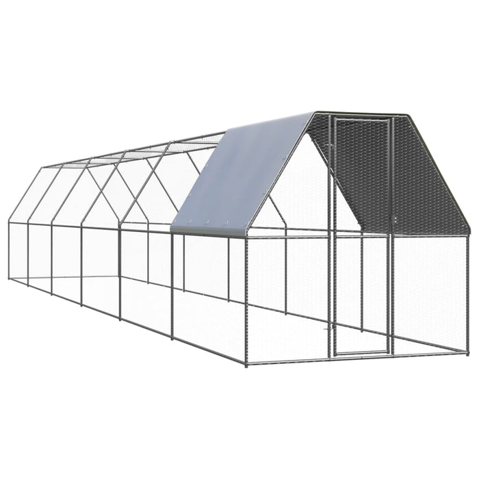 Coteț de exterior pentru păsări, 2x12x2 m, oțel zincat - WALTI WALTI