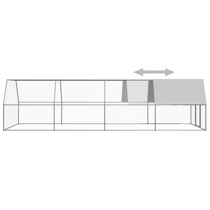 Coteț de păsări pentru exterior, 3x8x2 m, oțel zincat - WALTI WALTI