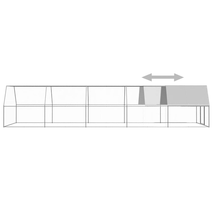 Coteț de păsări pentru exterior, 3x10x2 m, oțel zincat - WALTI WALTI