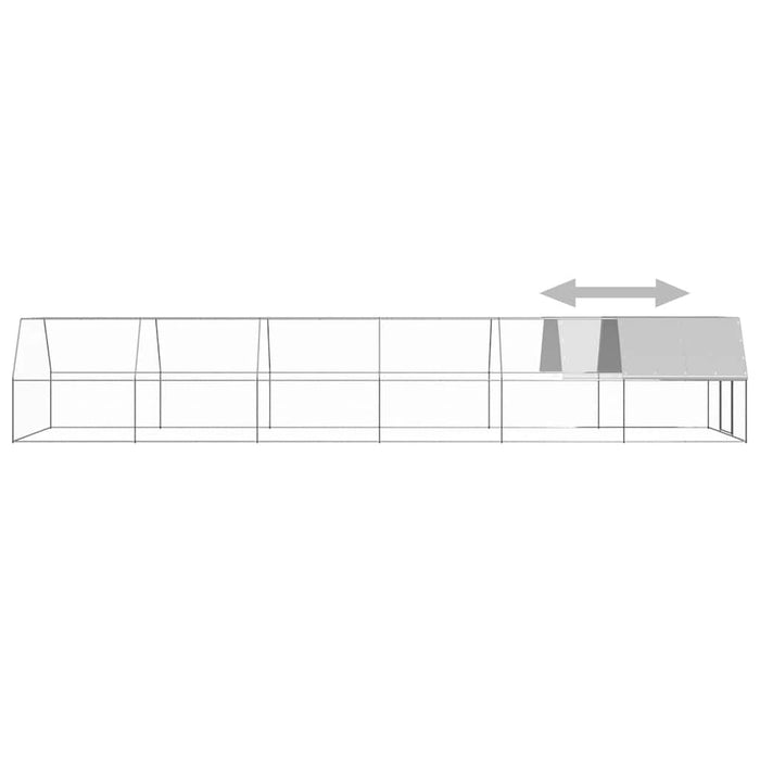 Coteț de păsări pentru exterior, 3x12x2 m, oțel zincat - WALTI WALTI