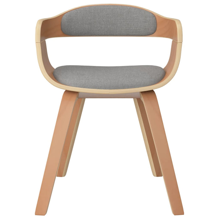 Scaune de bucătărie, 2 buc., gri taupe, lemn curbat și textil WALTI
