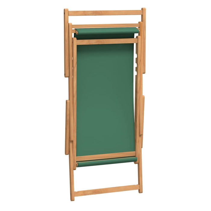 Scaun de plajă pliabil, verde, lemn masiv de tec WALTI