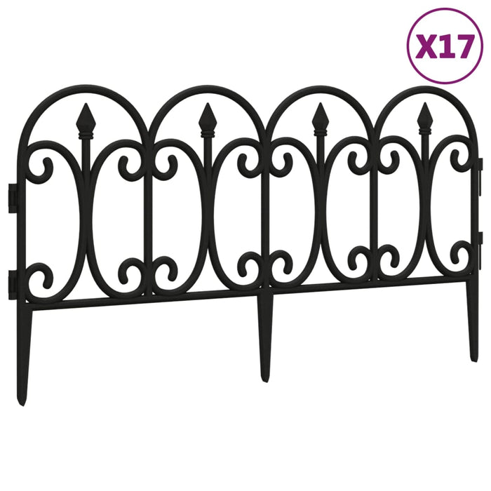 Borduri de gazon, 17 buc., negru, 10 m, PP - WALTI WALTI