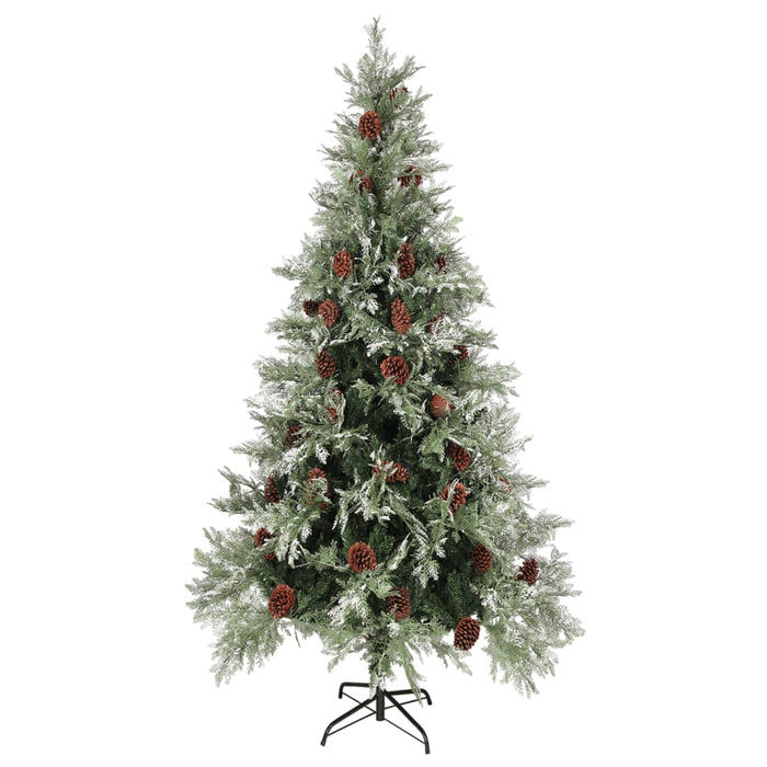 Brad de Crăciun cu conuri de pin, verde/alb, 225 cm, PVC&PE - WALTI WALTI