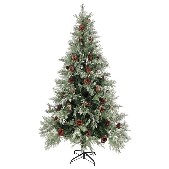 Brad Crăciun pre-iluminat conuri de pin verde/alb 195 cm PVC/PE - WALTI WALTI