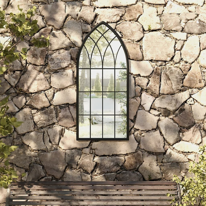 Oglindă de grădină, negru, 100x45 cm, fier, uz exterior - WALTI WALTI