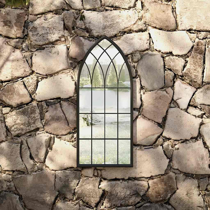 Oglindă de grădină, negru, 70x30 cm, fier, uz exterior - WALTI WALTI