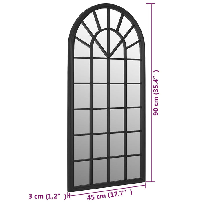 Oglindă de grădină, negru, 90x45 cm, fier, pentru uz exterior - WALTI WALTI