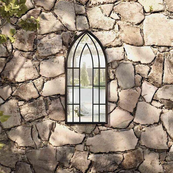 Oglindă de grădină, negru, 70x30 cm, fier, uz exterior - WALTI WALTI