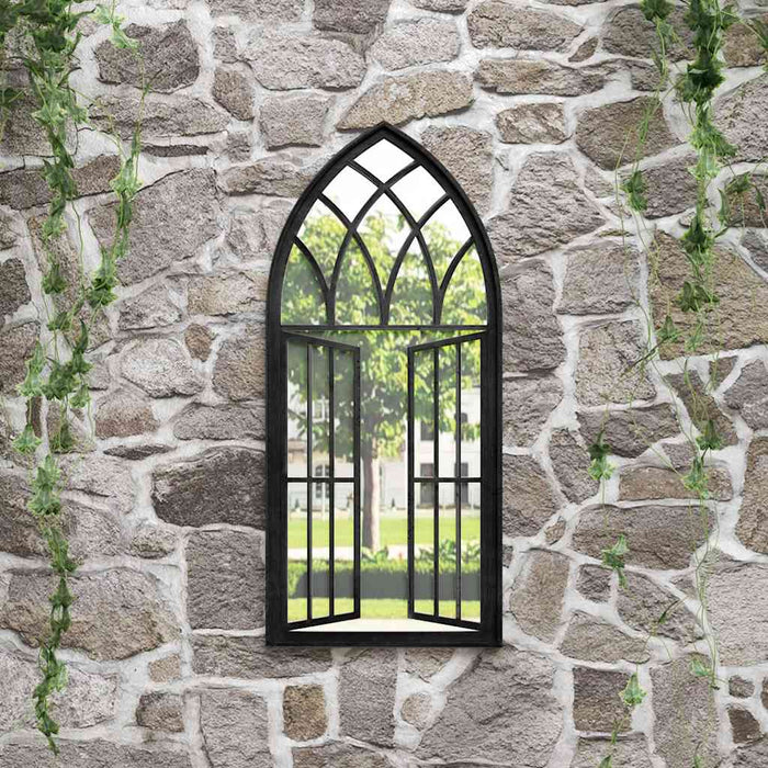 Oglindă de grădină, negru, 100x45 cm, fier, uz exterior - WALTI WALTI