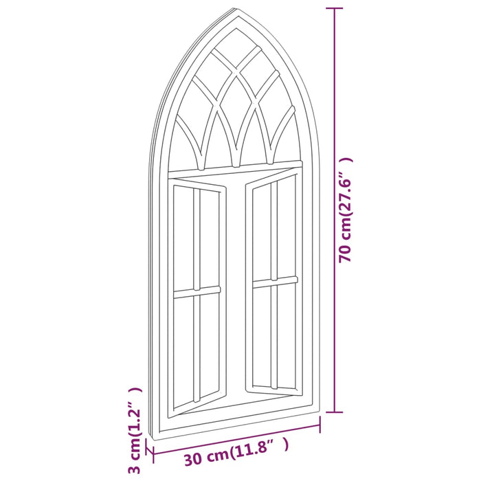 Oglindă de grădină, negru, 70x30 cm, fier, uz exterior - WALTI WALTI