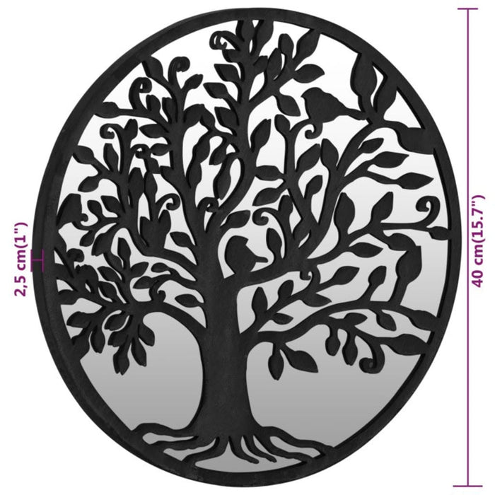 Oglindă de grădină rotundă, negru, 40x2,5 cm, fier, uz exterior - WALTI WALTI