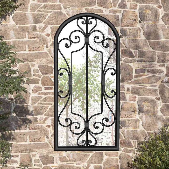 Oglindă de grădină, negru, 100x45 cm, fier, uz exterior - WALTI WALTI