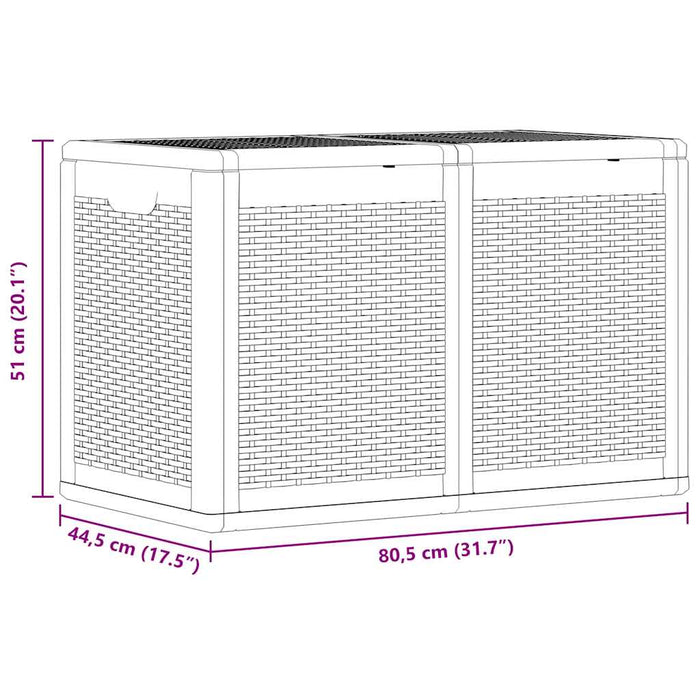 Cutie de depozitare pentru grădină, negru, 180L, PP ratan - WALTI WALTI
