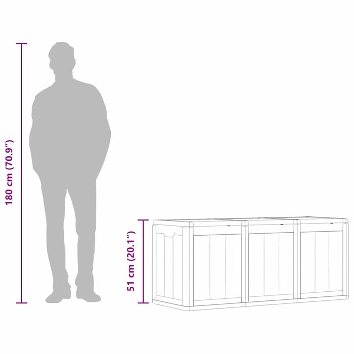 Cutie de depozitare pentru grădină, gri, 270L, aspect de lemn din PP - WALTI WALTI