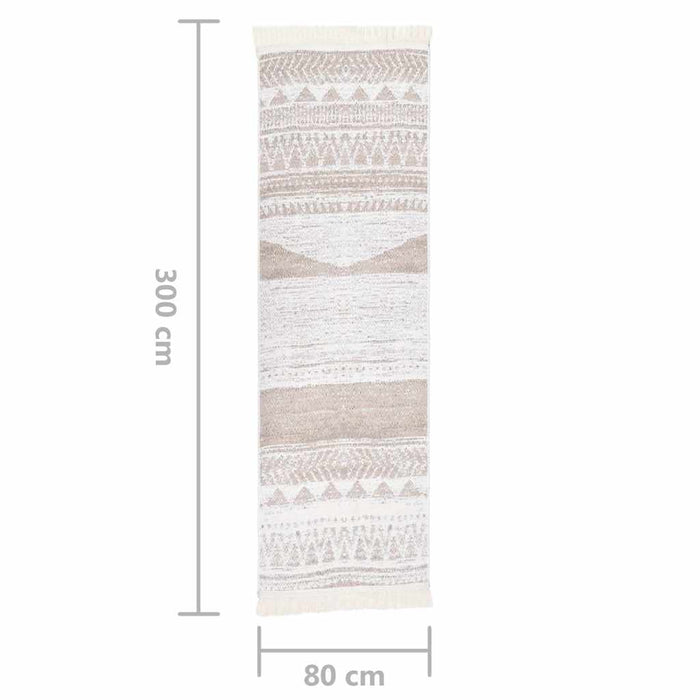 Covor, bej, 80x300 cm, bumbac WALTI