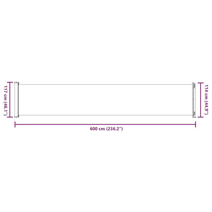 Copertină laterală retractabilă de terasă, gri, 117x600 cm - WALTI WALTI