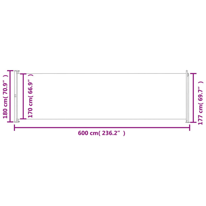 Copertină laterală retractabilă de terasă, albastru, 180x600 cm - WALTI WALTI