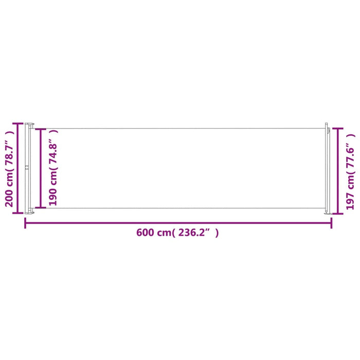 Copertină laterală retractabilă de terasă, albastru, 200x600 cm - WALTI WALTI