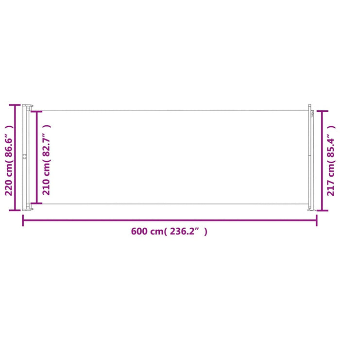 Copertină laterală retractabilă de terasă, albastru, 220x600 cm - WALTI WALTI