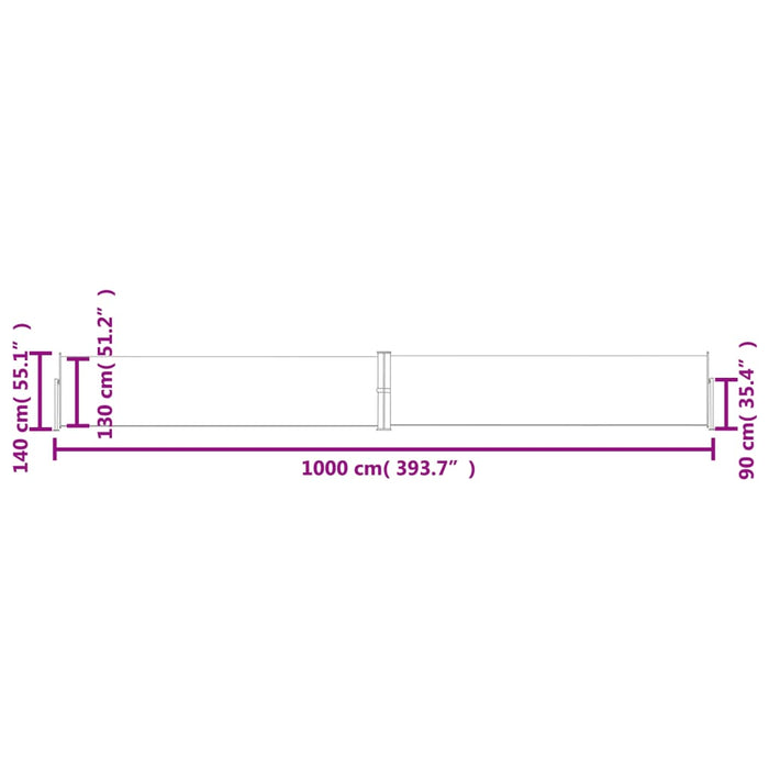 Copertină laterală retractabilă, crem, 140 x 1000 cm - WALTI WALTI