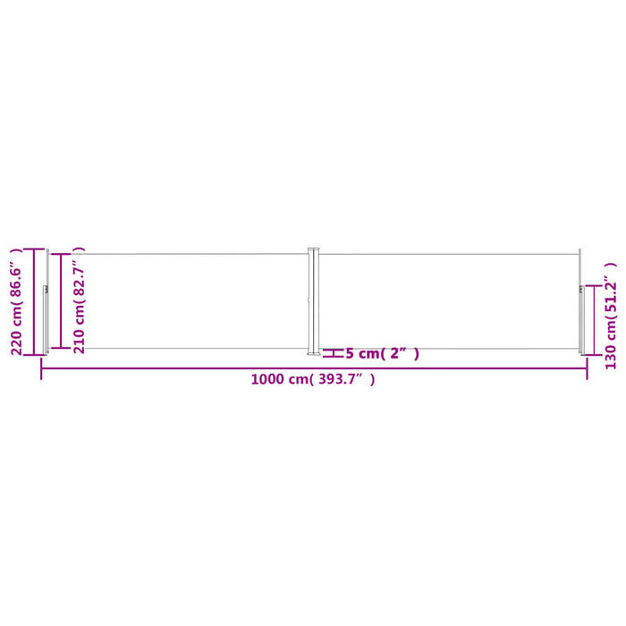 Copertină laterală retractabilă, antracit, 220x1000 cm - WALTI WALTI