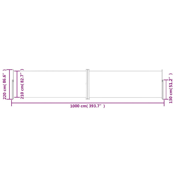 Copertină laterală retractabilă, albastru, 220x1000 cm - WALTI WALTI