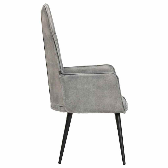 339653 vidaXL Scaun cu spătar înalt, gri, pânză WALTI