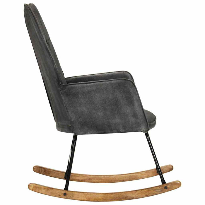 Scaun balansoar, negru vintage, pânză WALTI